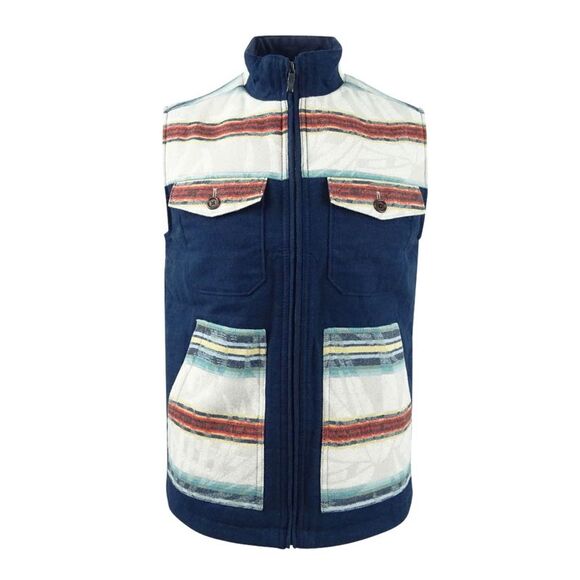 Tommy Bahama Men's Island Serape Stripe Full-Zip Vest - Ocean Deep